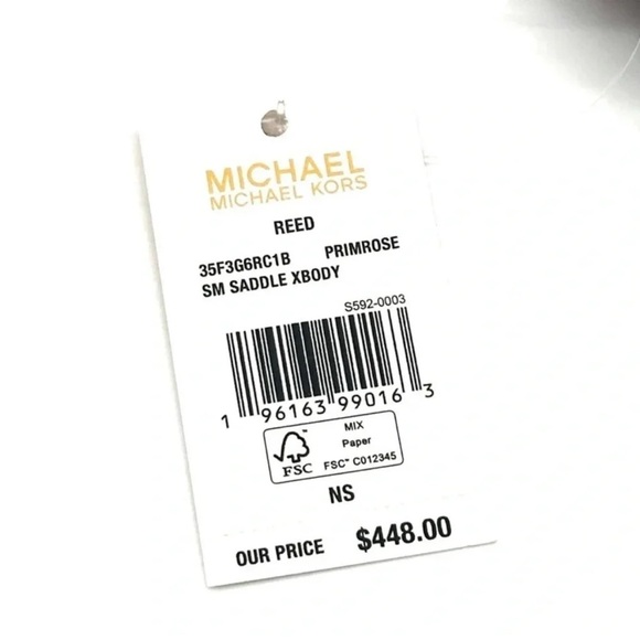 Michael Kors Small Reed Leather Saddle Crossbody Bag Brown/Pink (NWT) - Picture 12 of 12